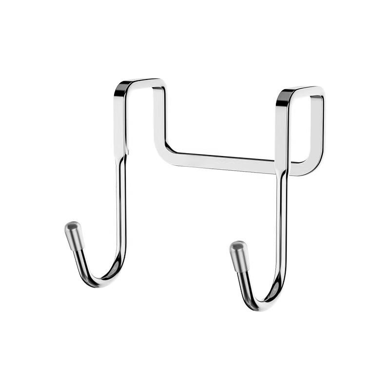 Stainless Steel Over-the-Door S-Shaped Hook for Kitchen and Dorm: No-Punch, Seamless Design, Wall-Mounted, Strong Load-Bearing.