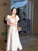 Robe de princesse à manches courtes pour femmes, tenue de soirée Vintage française, blanche, ajourée, à la mode, vêtements féminins, nouvelle collection été 2023