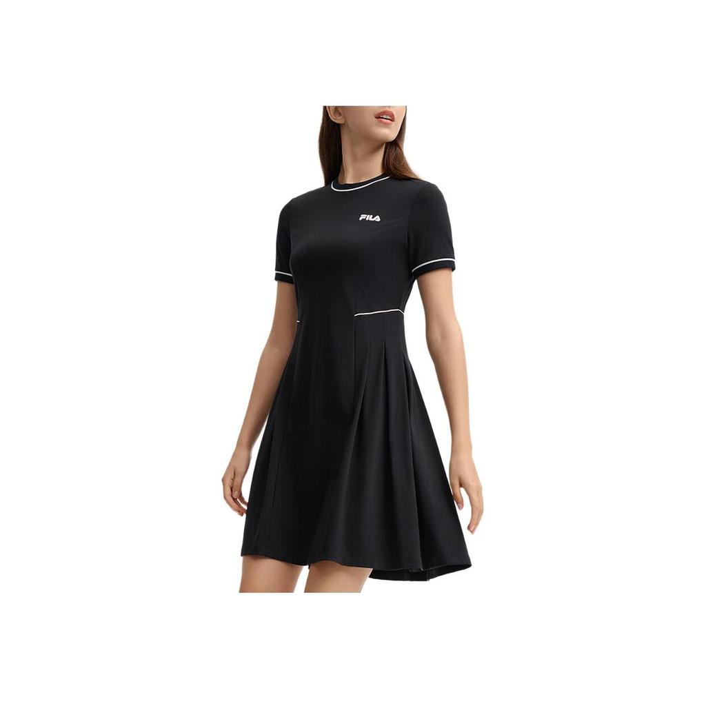 New FILA HERITAGE Short Sleeved Dress Women's Jet Black F11W438312FBK