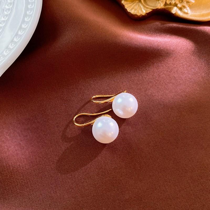 Silver Needle Diamond Pearl C-Shaped Earrings French Retro Premium Temperament Earrings Personality Light Luxury Earrings Women