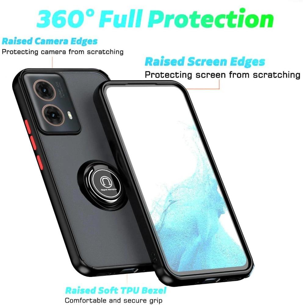 Armor Matte Case for Motorola Moto G35 G55 G54 G84 G14 G72 G85 G75 G15 G05 G34 G24 S50 E13 G13 Ring Holder Shockproof Cove Coque