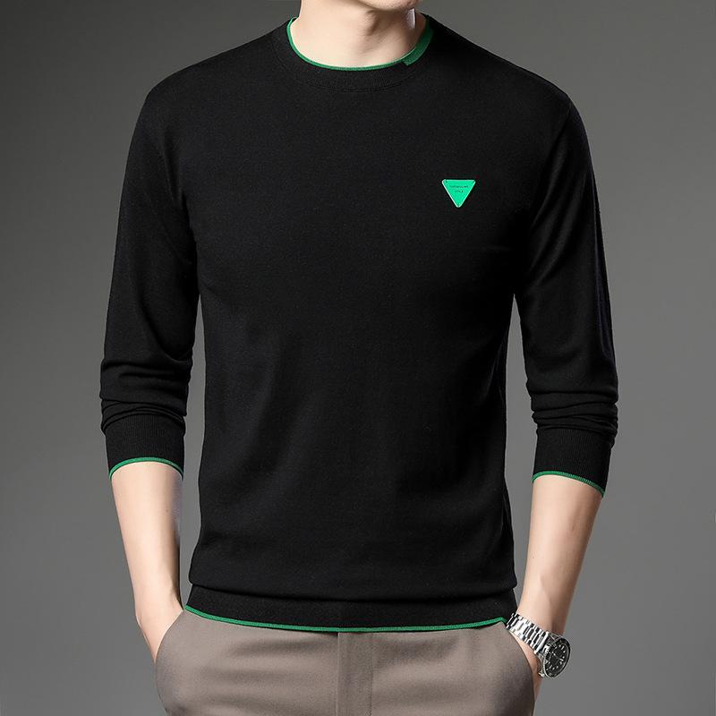 Весенний новый круглый вырез с длинными рукавами свитер мужской моды корейский стиль молодежный повседневный низ мужской свитшот тренд M