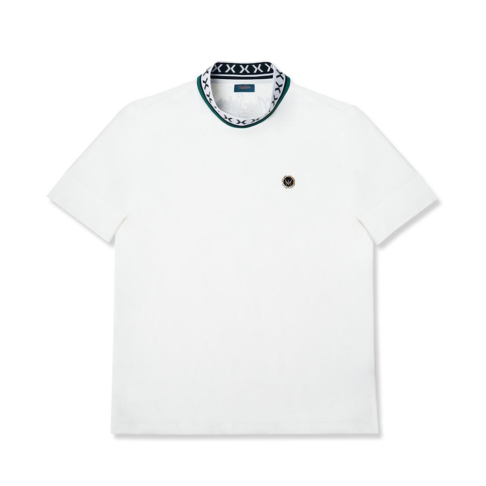 Miss Fera Men Slim-Fit High Neck T-Shirt White White/Xl (105)