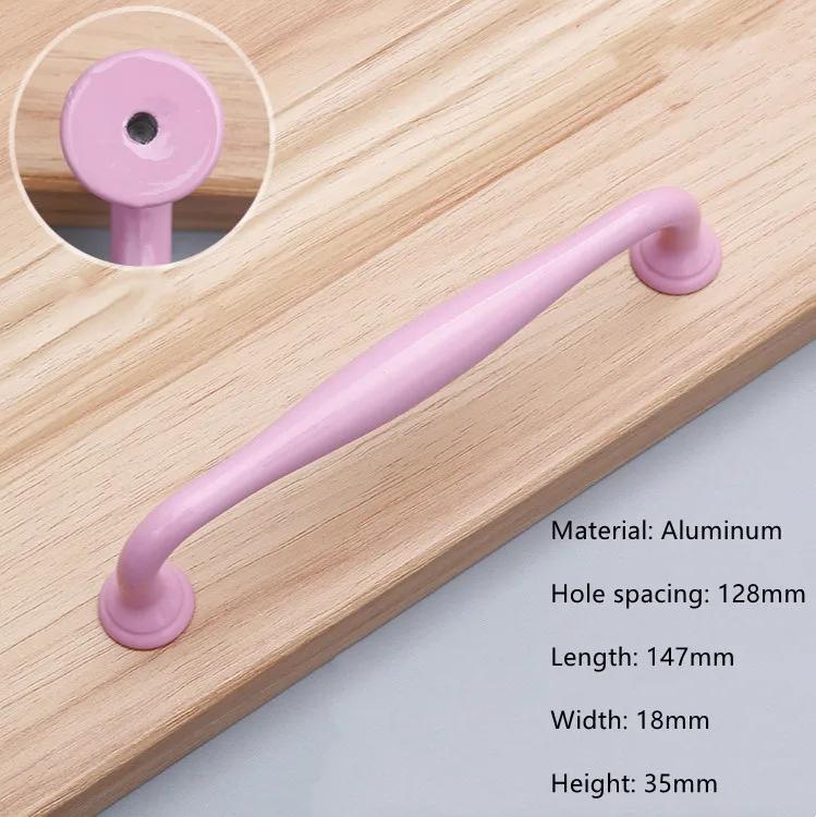 Modern Simple Aluminum Colorful Furniture Handles Children's Room Cabinet Door Handles Drawers Wardrobe Knobs Home Decoration