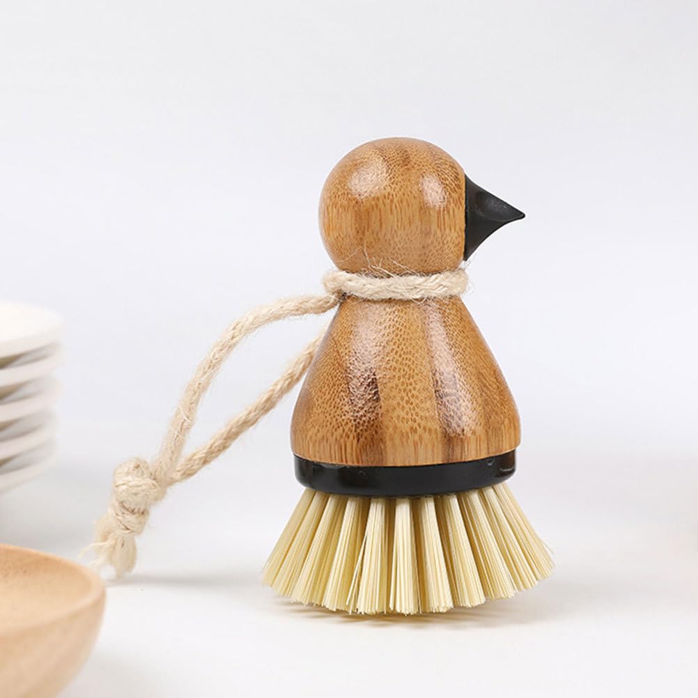 OUNONA Cepillo de Cocina con Estropajo de Bambú para Lavar Woks Chinos y Sartenes de Hierro Lavar Vajilla Lastimar Tus Manos Limpieza Cocina Herramientas de Cocina