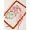 Leather filled cotton rainbow pendant love balloon dog braided rope extremely complex bag pendant keychain high sense