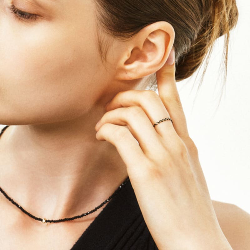 LUNNE 14k Silk Chain Ring (14k Gold) #LFR04