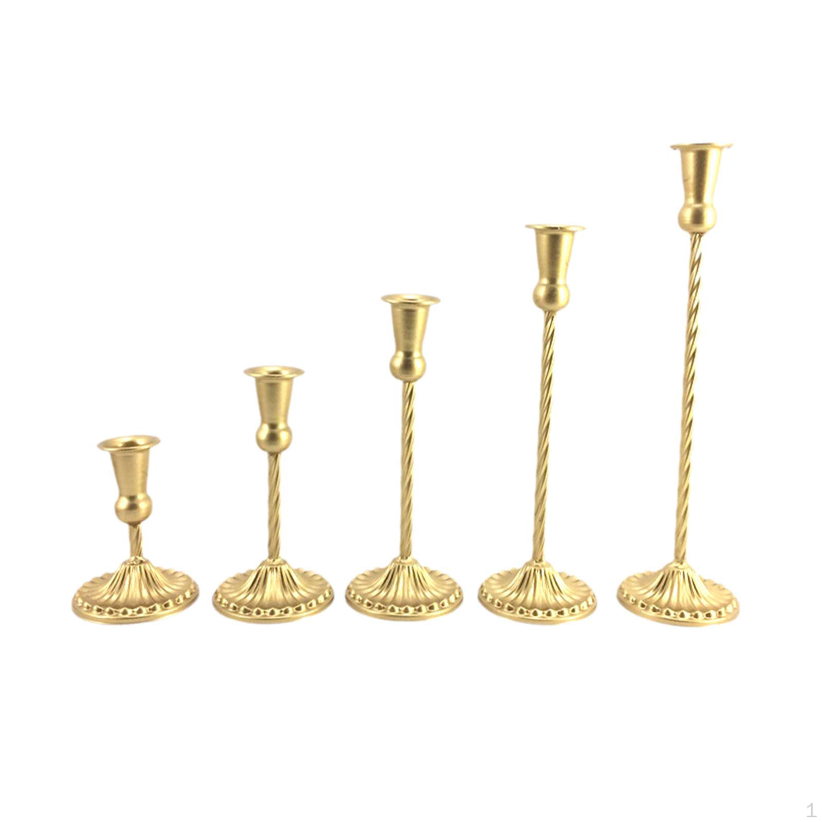 

5 штук Тримач для стовпових свічок, Декоративна підставка, Вінтаж для весілля, Gold