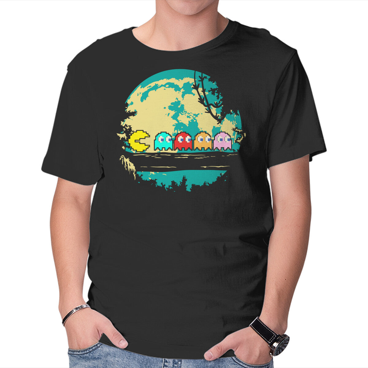 Unisex Crew Neck T-Shirt Pac Moonlight Graphic Short Sleeve Casual Tee XXL