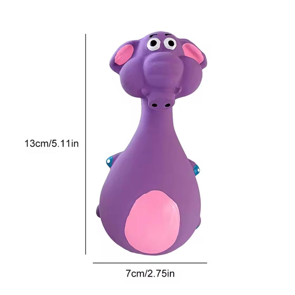 1 Piece Fat Bellied Cartoon Fun Bite Resistant Latex Sound Dog Toy Purple Elephant White Cow Brown Optional