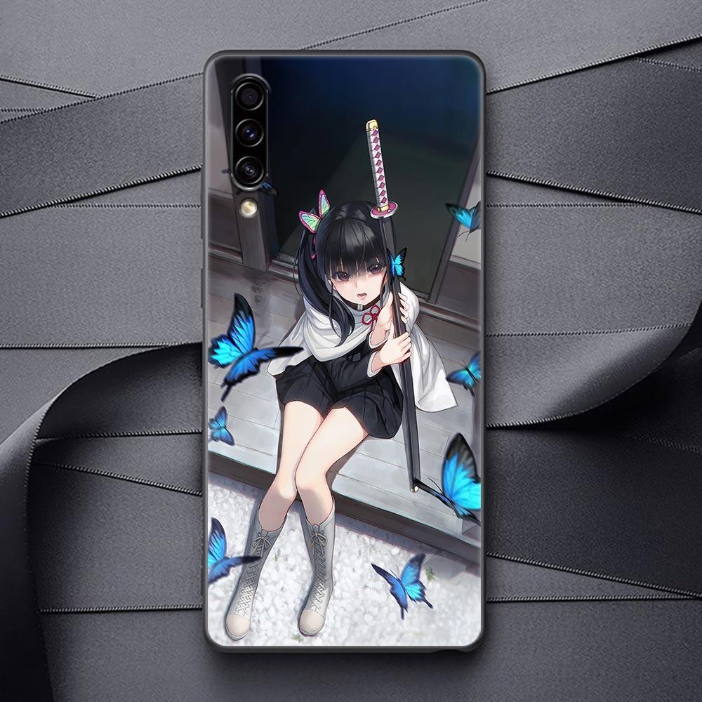 Sexy Mädchen Dämon Slayer Anime Telefon Fall Für Samsung Galaxy A90 A80 A70 A70S A60 A50 A40 A30 A30S A20S A20E A10 a10E Schwarze Abdeckung