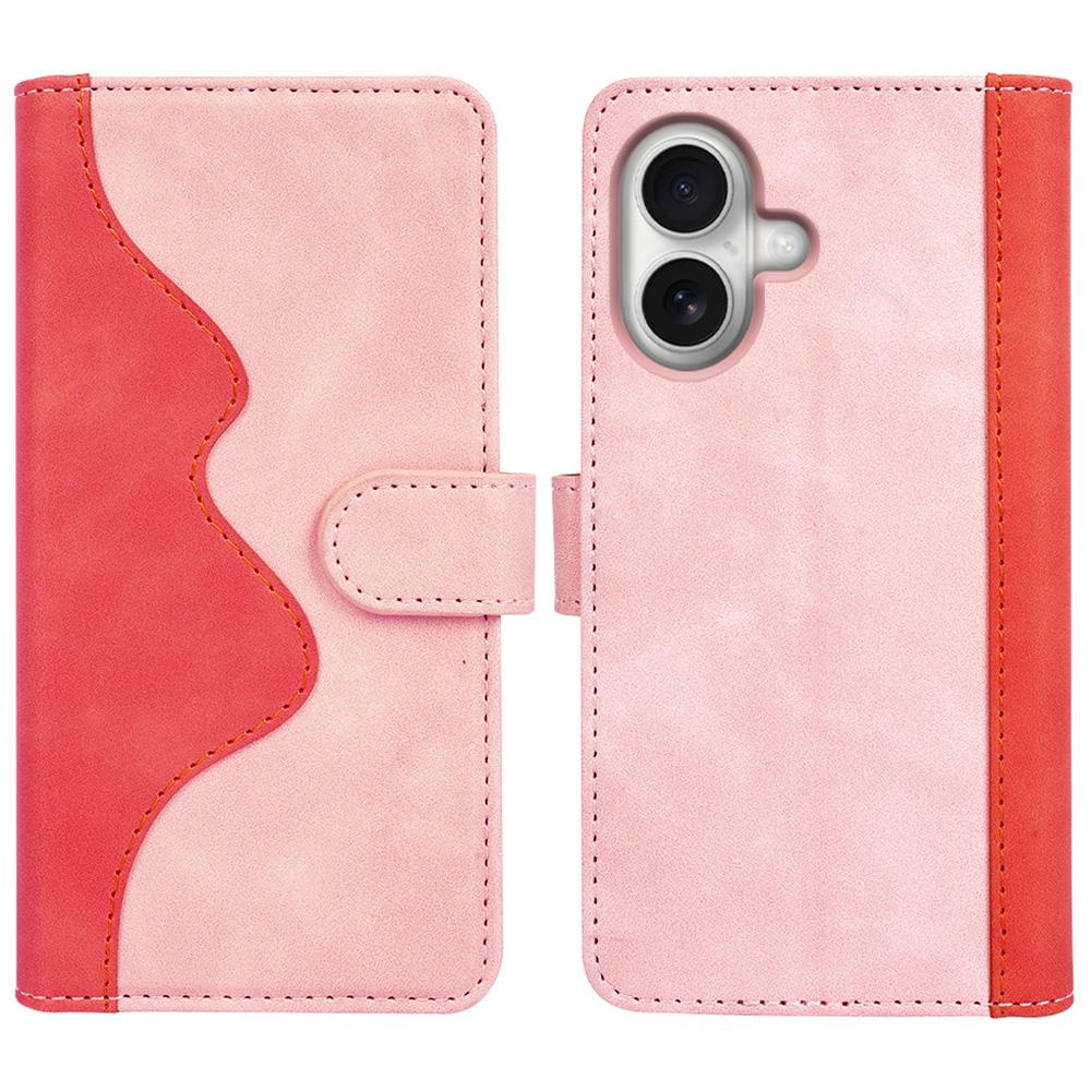 For iPhone 17 Wallet Case Leather Phone Cover Splicing Color