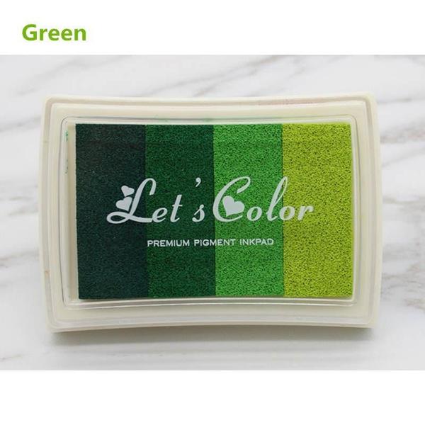 1 Stück Kreatives Schreibwaren Vierfarbiger Farbverlauf Stempelkissen DIY Fingerabdruckmalerei Siegelstempel Stempelkissen