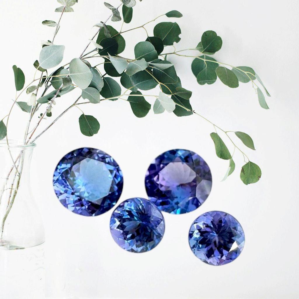 Natural Tanzanite AA Color Round Shape Loose Gemstone, Round Cut Gemstone Lot, Calibrated Size Tanzanite gemstone Lot.