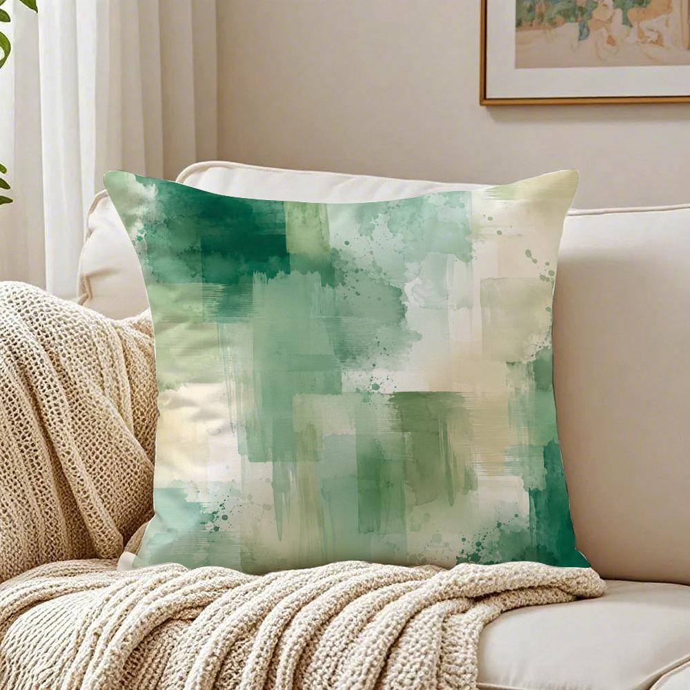 Watercolor Abstract Textures Pillow Case Organic Short Plush Cushion Covers Breathable Washable WrinkleResistant
