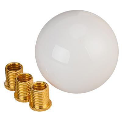 Glossy White Universal Car Gear Shift Shifter Knob Head Round Ball M12x1.25