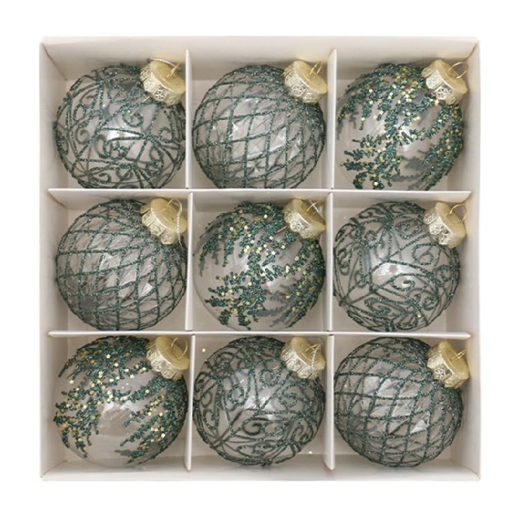 Shimmering Christmas Hanging Ornament Colorful Christmas Sphere Bauble for Indoor  Party Decoration