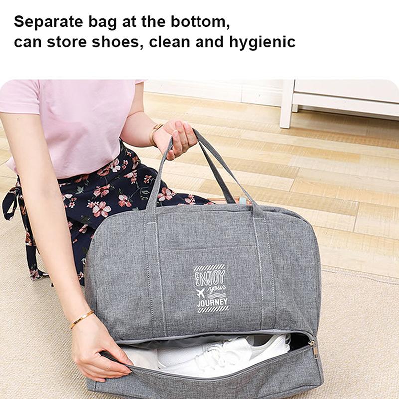 Women's Large Capacity Travel Bag Fitness Yoga Handbag Wet and Dry Wide Shoulder Strap Outdoor Tote Bag