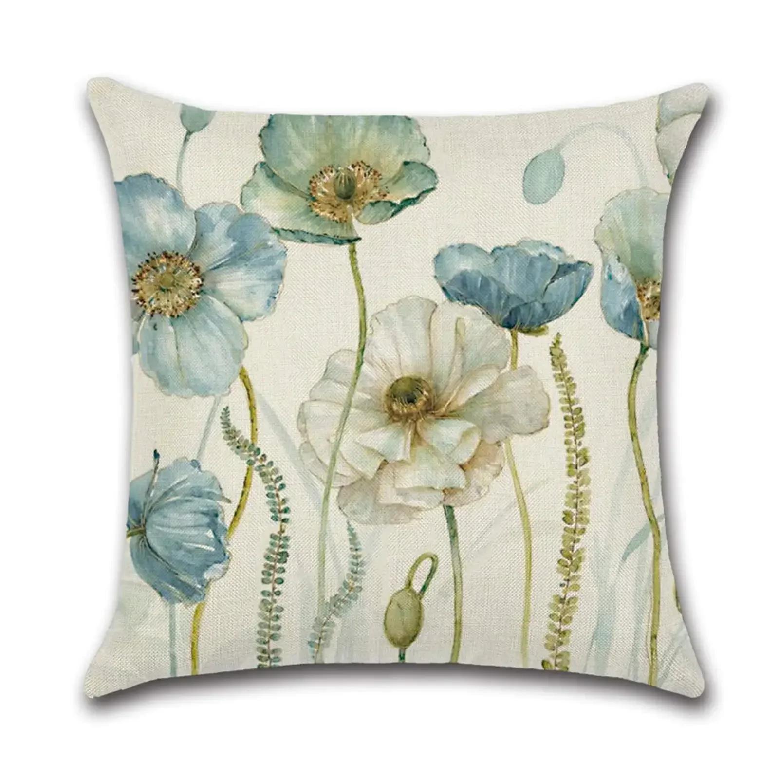 

Льняная наволочка с ретро-узором «Цветок бабочка», чехол для подушки на диван, домашний декор, может быть изготовлен на заказ для вас 40x40 50x50 60x60 12x12Inch