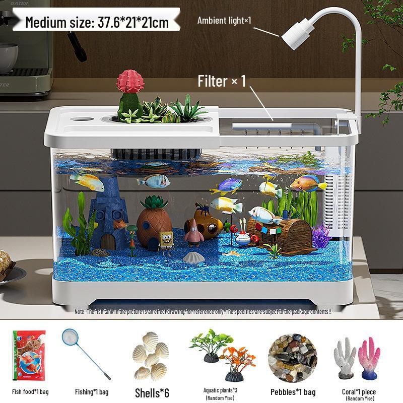 SEE KEAN Desktop Aquarium Fish Tank with Filter & Oxygenation
