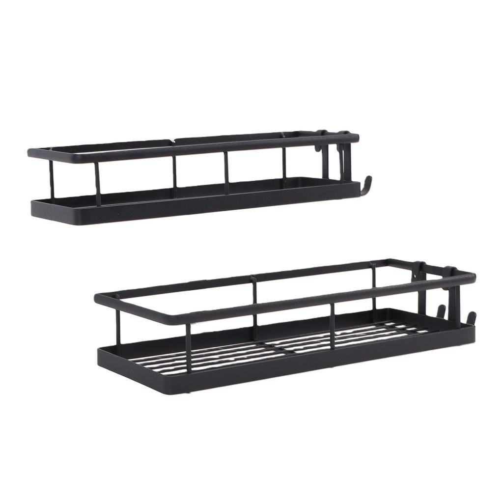 2pcs Shower Caddies Adhesive Rustproof Shower Shelves Large Capacity Bathroom Organizers Storage with Removable Hooks