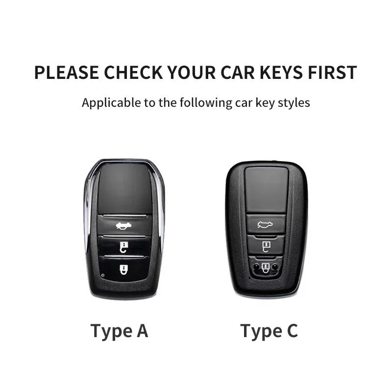 Leather Car Remote Key Case Cover Holder Keychain Shell for Toyota Corolla Prius Camry CHR C HR RAV4 Altis Land Cruiser Prado