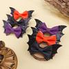 2 pcs/set Double Layered Halloween Barrettes Bow Sequins Hairpin Bat Wing Hair Clips  Girl