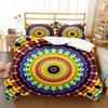 Boho Nordic Quilt Cover Set  Bedding Set For Mandala 3D Print Datura Flowers Modern King Size Comforter Cover With Pillowcases