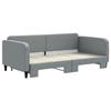 VidaXL Daybed with Pull-out Bed Light Grey 100x200 Cm Fabric 3196821