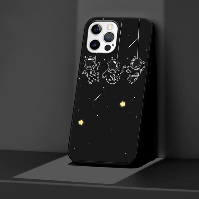 

Прозрачный чехол с астронавтом для Apple Iphone 14 11 13 12 Pro Max Xr 7 8 + Se 2020 Xs 6 6s Plus 5 5S, черный силиконовый чехол для телефона iPhone 6 6s