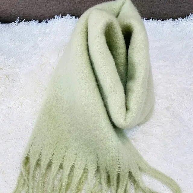 Femei șal groase împachetări eșarfă iarnă modă caldă eșarfe pashmina de culoare uni ciucuri lungi stole hijab Bufanda Mujer