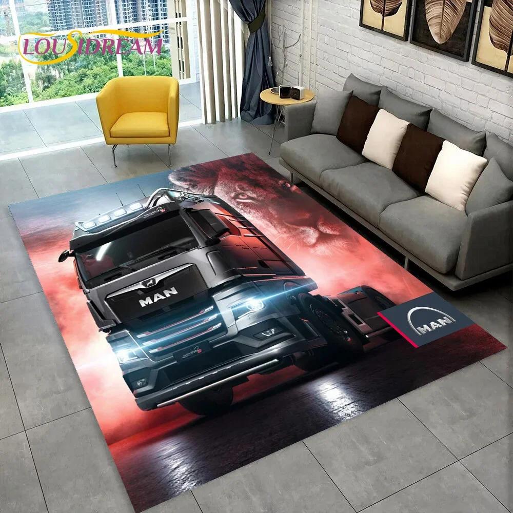 Latest MAN Truck Lorry 3D Printing Carpet Rug for Bedroom Living Room Home Sofa Decoration,Children Game Large Decor Floor Mat