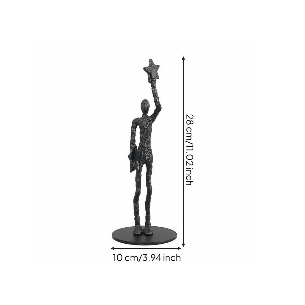 Cast Iron Human-Figure Sculpture Modern for Entryway