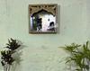 Mango Wood Carved Mirror Frame: Indian Rustic Wall Decor