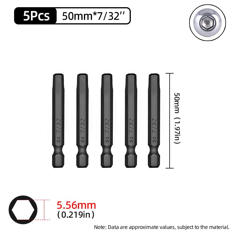 50mm hexagonal șurubelniță biți Imperial magnetică hexagonală Allen cheie burghiu biți inch 5/64-5/16 șurubelniță burghiu electric scule de mână