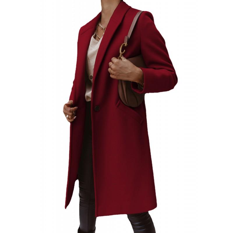 Womens Classic Wool Blend Trench Coat