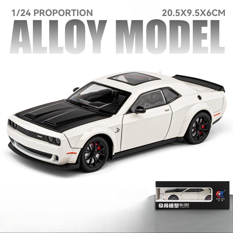 1/24 Dodge Challenger Hellcat Autíčka litá Metel Auta Hračka Tahni zpět Modely aut Hellcat se zvukem a světlem Hellc pro děti