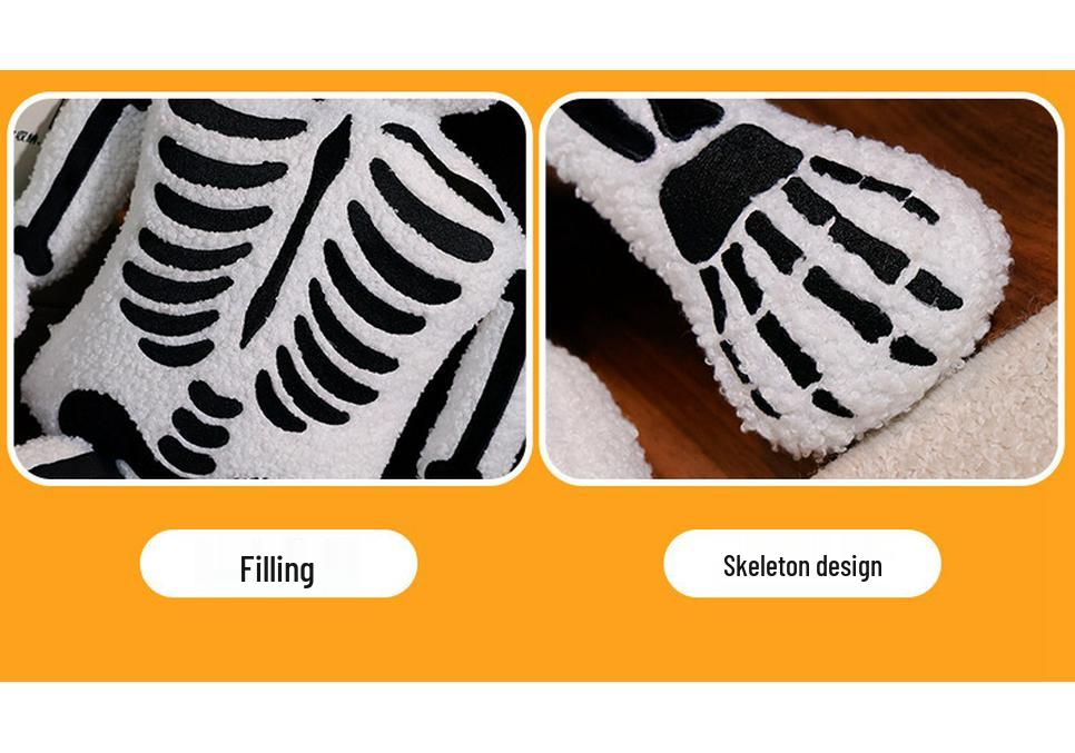 White Skull Hugging Pillow Plush - Halloween Gag Gift