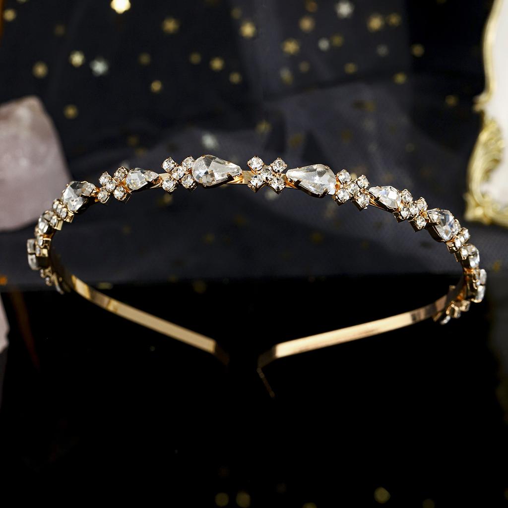 Fashion Rhinestone Bridal Tiara Headpiece Silver Crystal Wedding Hair Accessories Women Birthday Party Rhinestone Crowns