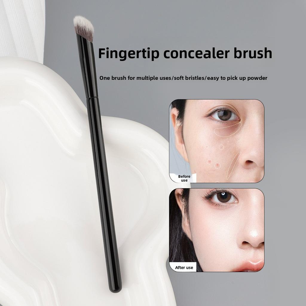 Single fingertip concealer brush, high-quality wooden handle bristles do not eat powder, soft, multi-functional brush, beauty tool