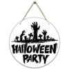 Halloween Decoration Wooden Round Sign Creative Decorative Hanging Tag