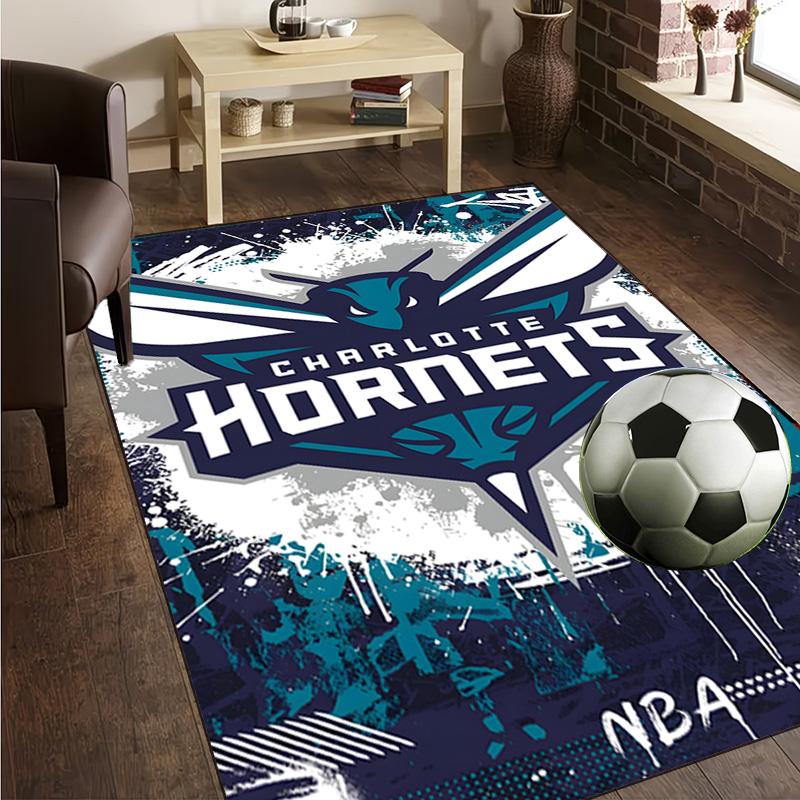 Charlotte-Hornets Logo Rug Office Carpet Non-Slip Mat, Chair Rug Floor Covering for Gaming, Bedroom, Living Room , Home Decor Christmas Gift