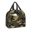 Military Camo Insulated Lunch Bag for Women Waterproof Army Camouflage Cooler Thermal Lunch Tote Office Picnic Food Bento Box
