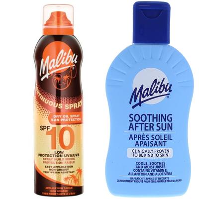 Malibu Dry Oil Spray SPF10 175ml + After Sun Balm 200ml