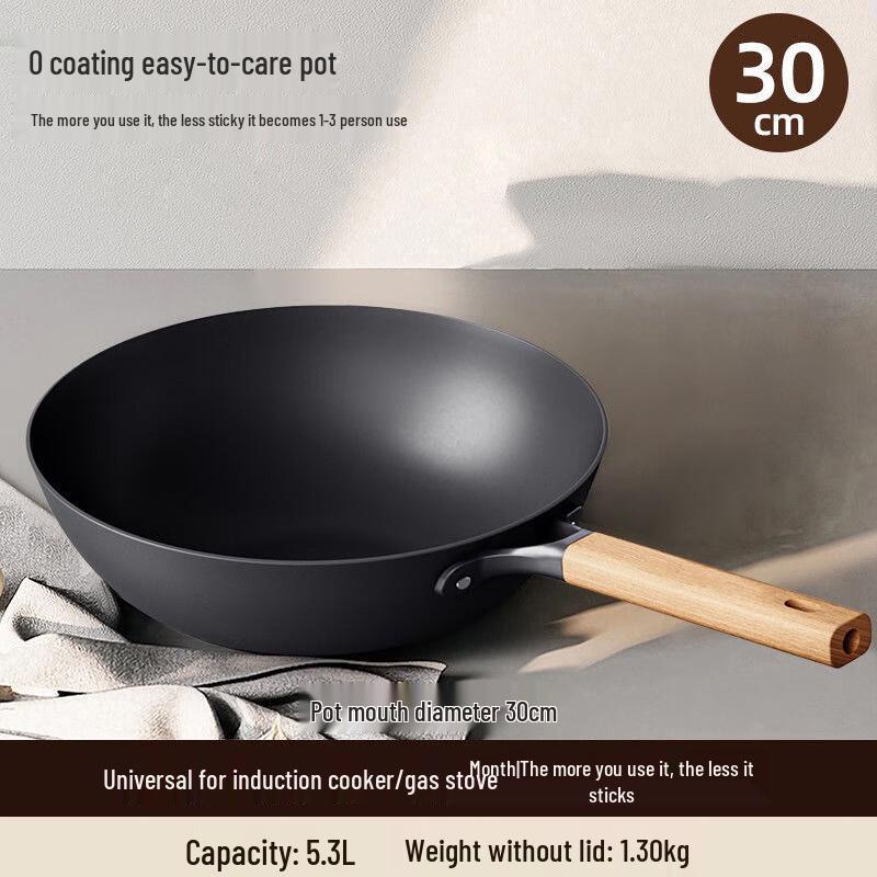 Yoshida Sho 30cm No-Coating 430 Stainless Steel Stir-Fry Wok