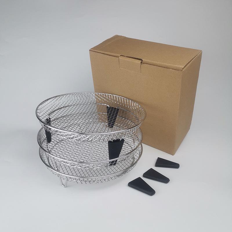 Edelstahl Drei-Schichten Heißluftfritteuse Dörrgerät Rack