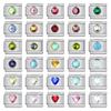 Stainless Steel Italian Bracelet Round Hearts Colorful Zirconia for Female Elastic Charm 9mm Link DIY Making Jewelry Party Gifts