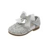 Children's Sequined Leather Shoes Girls Princess Rhinestone Bowknot Single Shoes Fashion Baby Kids Wedding Shoes