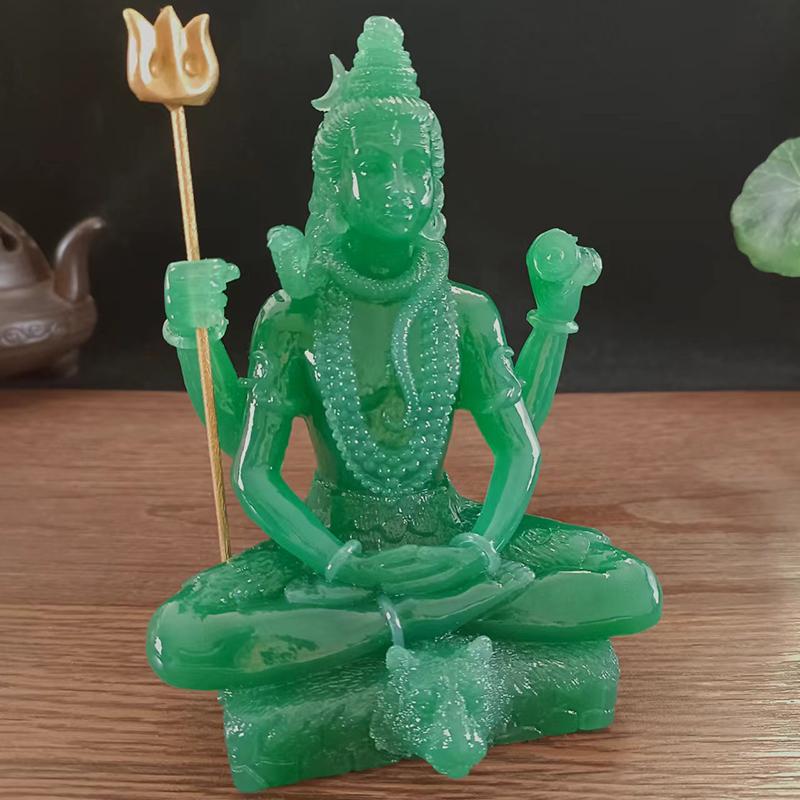 Jadefarbene Shiva Statue Hindu Ganesha Vishnu Buddha Figur Skulptur Raum Büro Haus Dekoration Indien Gott Feng Shui Handwerk