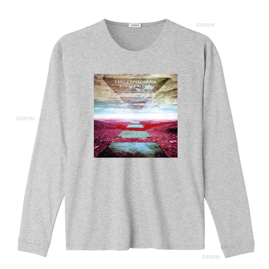 Camiseta de Algodón Suave Tangerine Dream Stratosfear Estampado Diseño Inspirado en Banda de Rock Retro Top Lavado Vintage Para Uso Diario